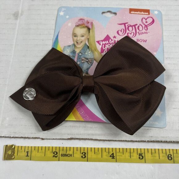 Nickelodeon JoJo Siwa Girls Signature Collection Basic Hair Bow Clip Brown - Picture 6 of 6